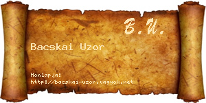 Bacskai Uzor névjegykártya